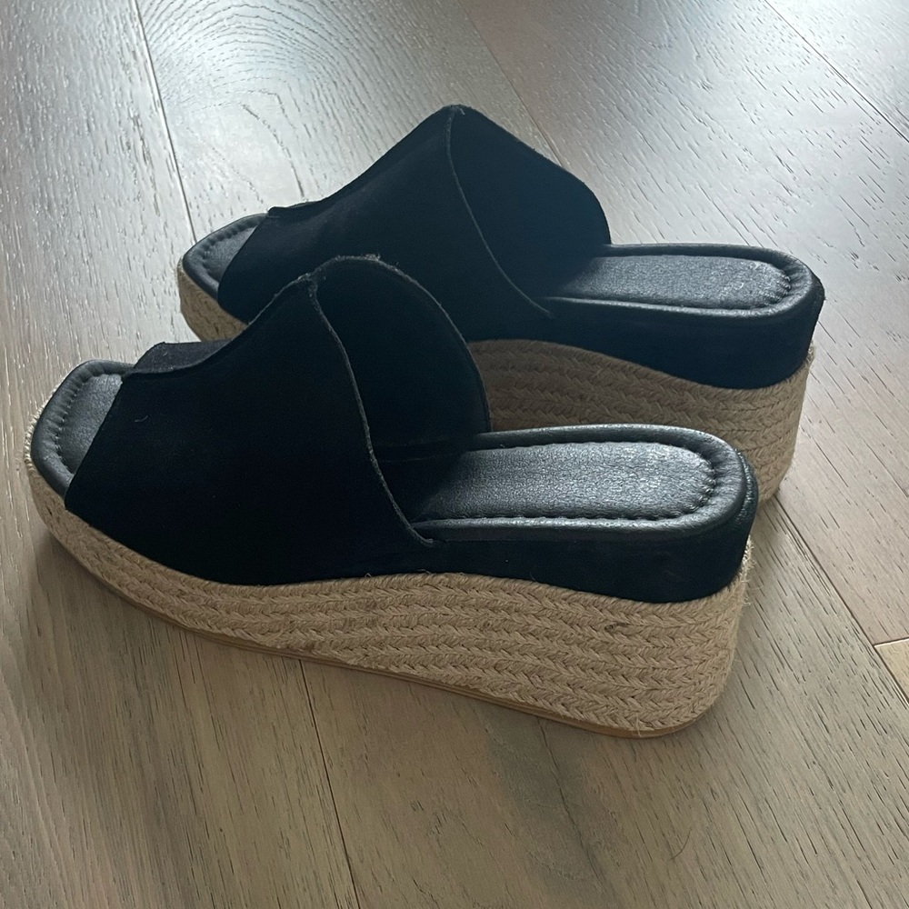 Toni Pons Miriam Wedge in Black Suede Sz 38 - Picture 4 of 9